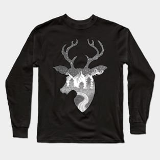 Wild Deer Drawing Long Sleeve T-Shirt